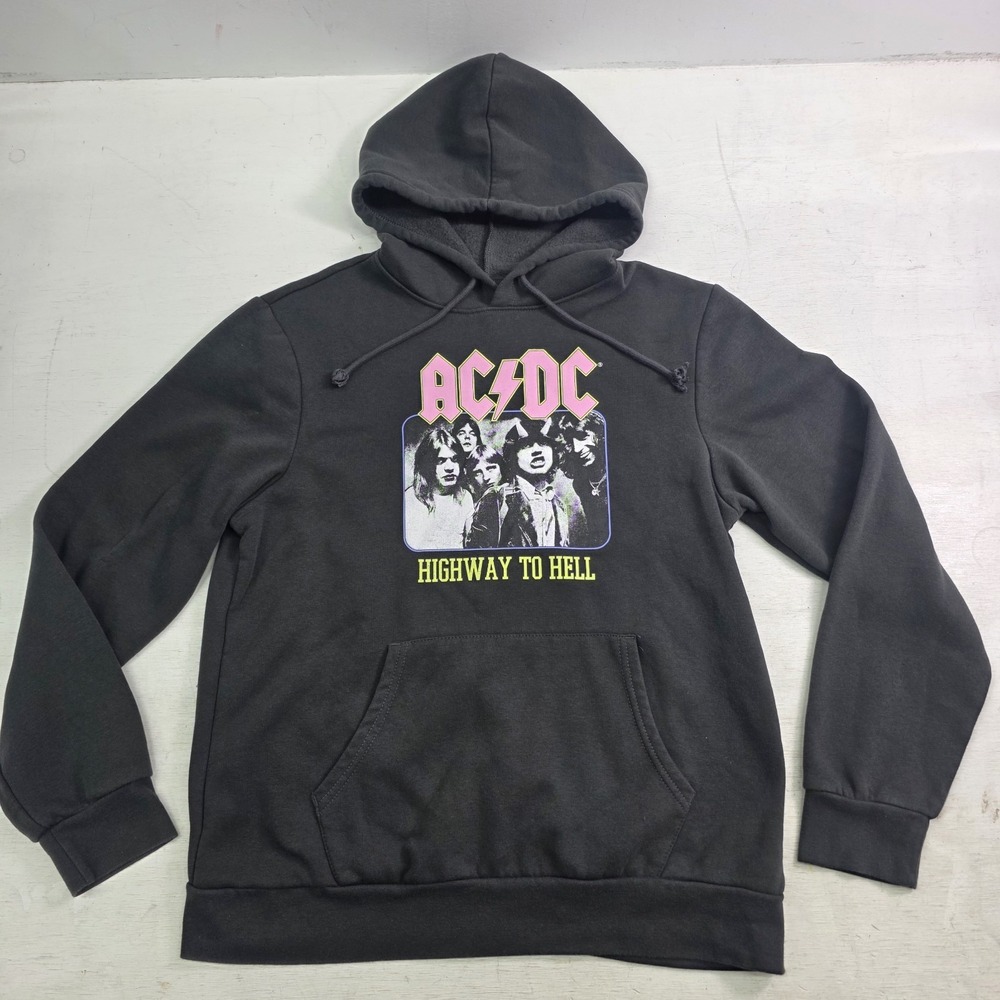 AC/DC Highway To Hell Old Navy Gray Sweatshirt Hoodie Pullover Men's Sz‎ L EUC